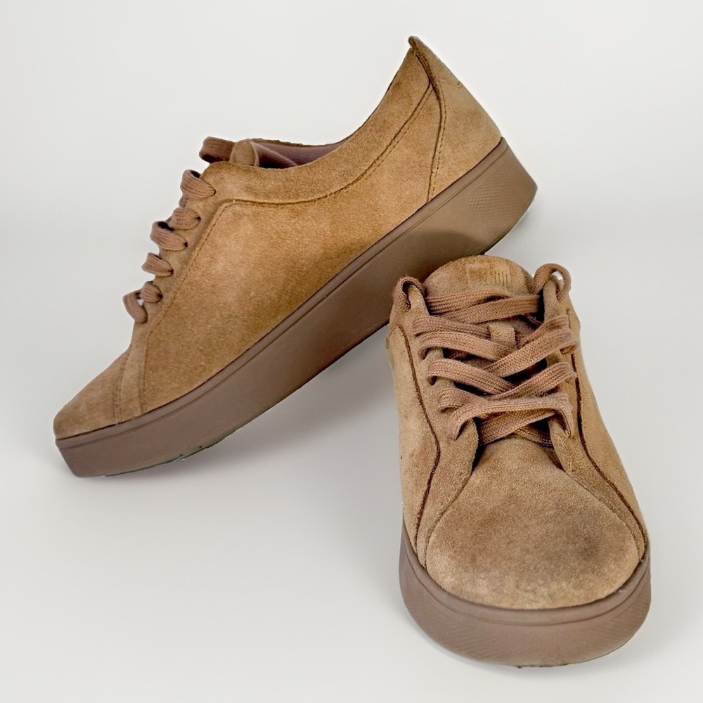 Fit Flop Sneakers Womens 6.5 Brown Suede Comfort Casual Non-Slip Walk Streetwear